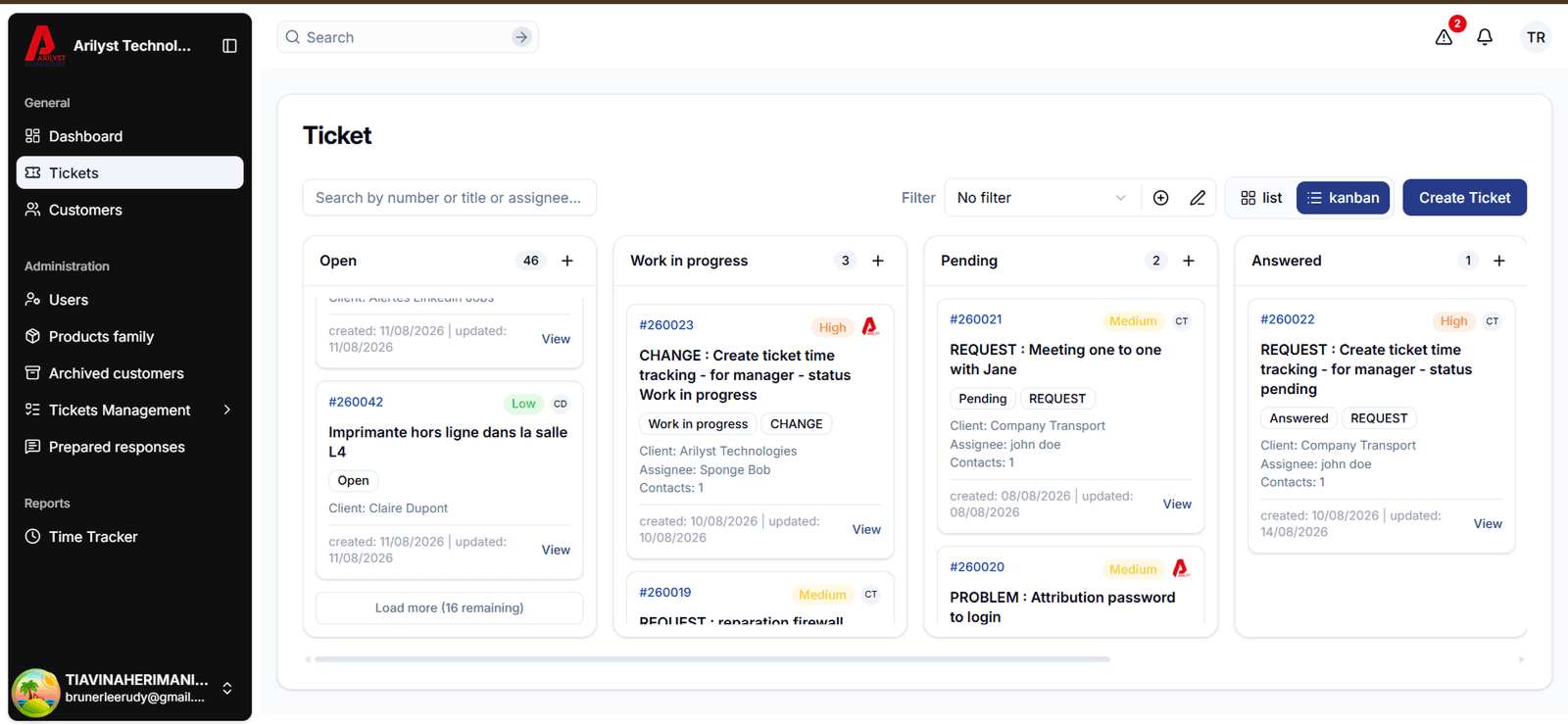 Ticketing System SaaS et support client